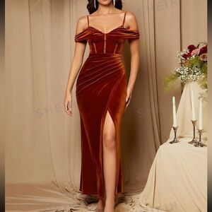 Rust brown orange dress